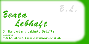 beata lebhaft business card